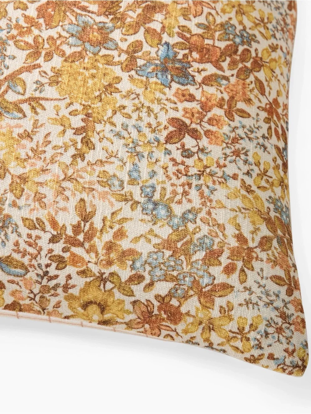 West Elm Floral Toss Pillow in Yellow, Brown & Blue